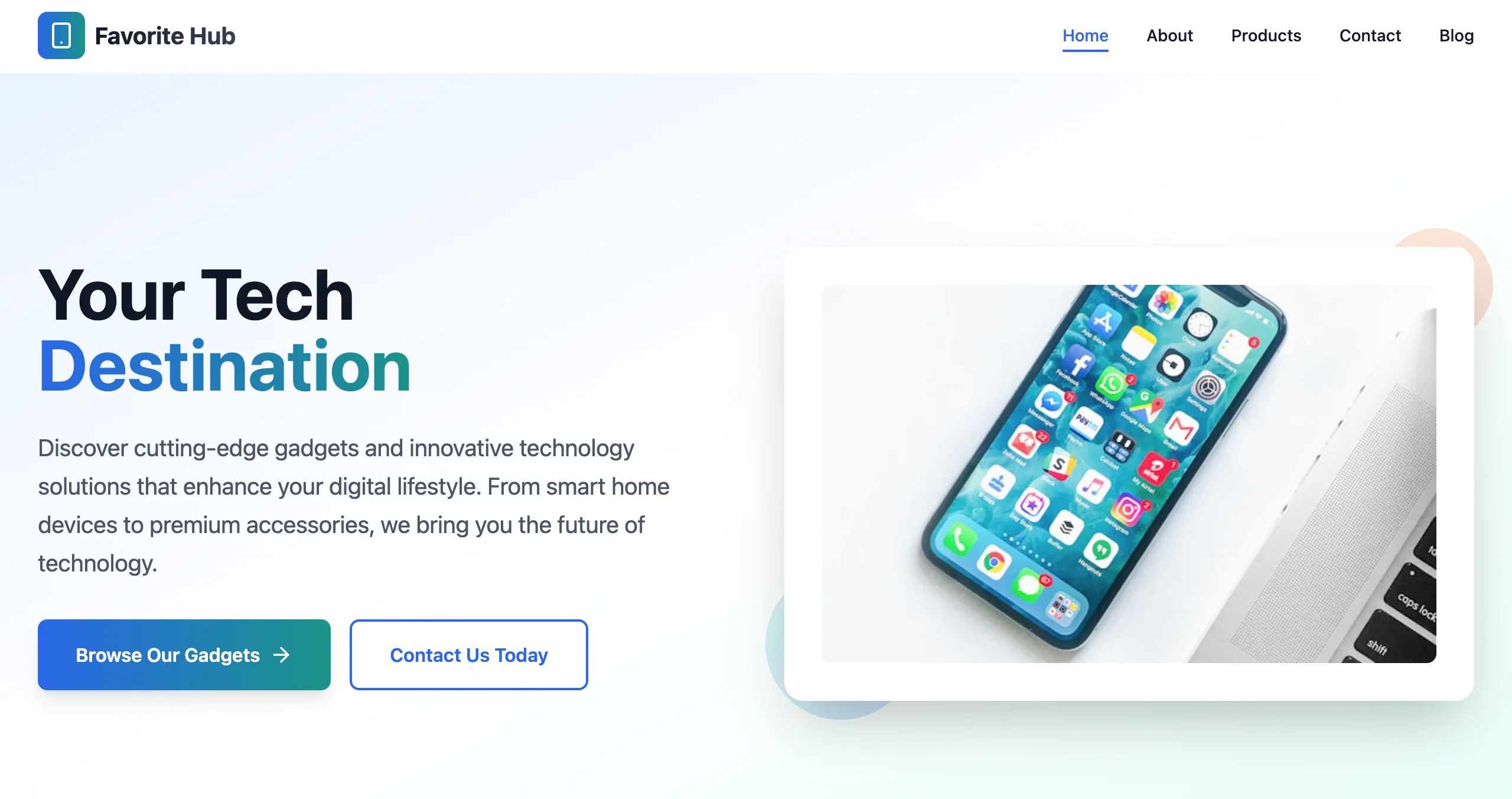 Favorite Hub – Modern Technology & Gadgets Business Website