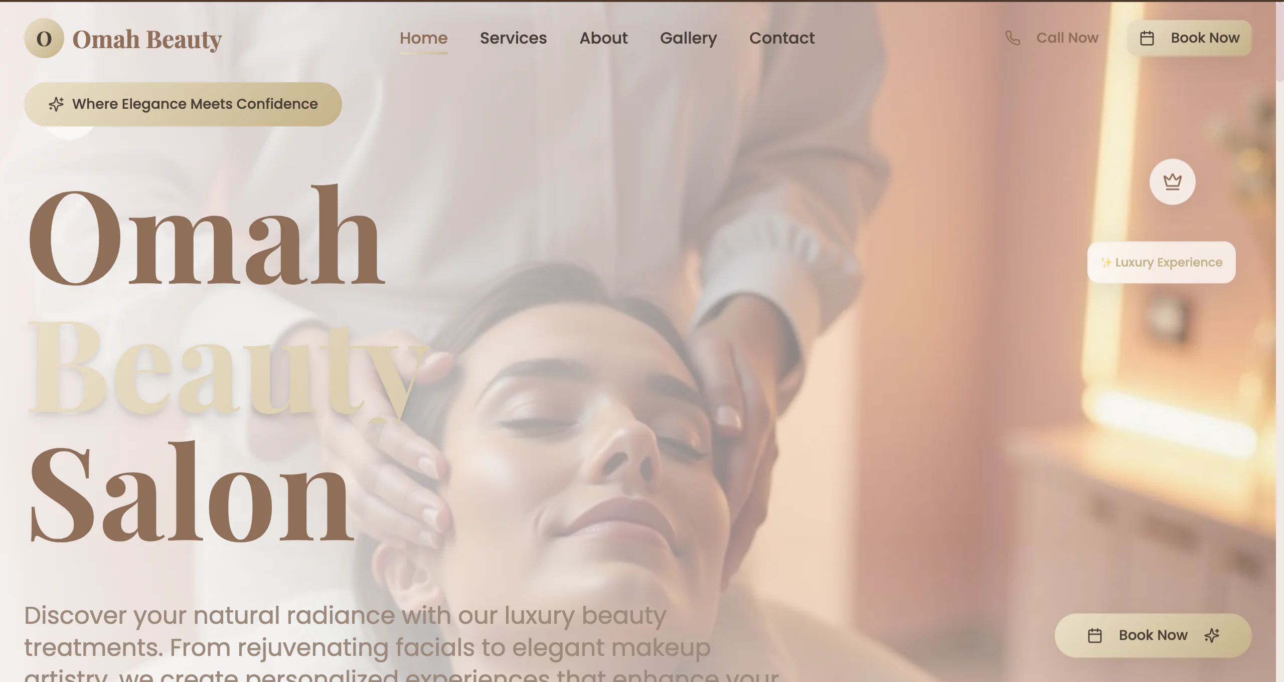 Omah Beauty – Luxury Beauty & Wellness Website for Salons and Aesthetic Brands