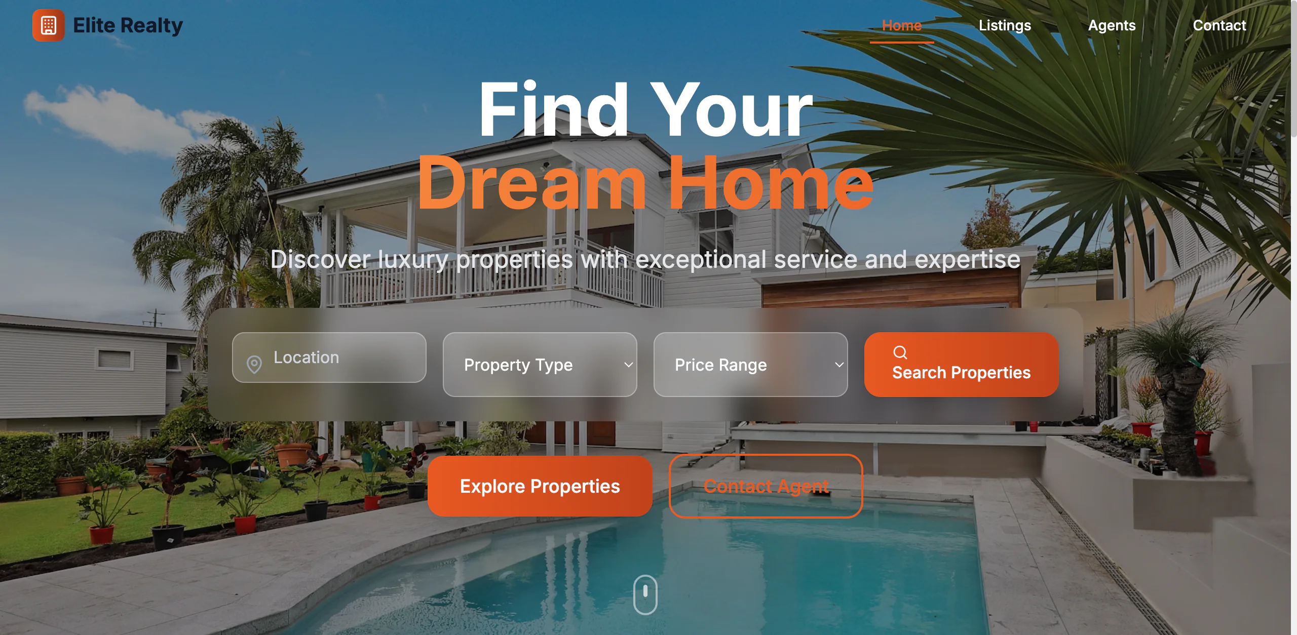 Real Estate Website Template – React + TypeScript + Tailwind CSs